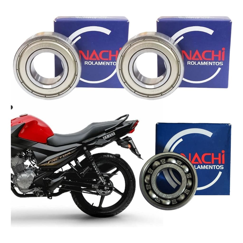 Kit Rolamento Roda Traseira Ybr 125 Factor 125 Todas Nachi