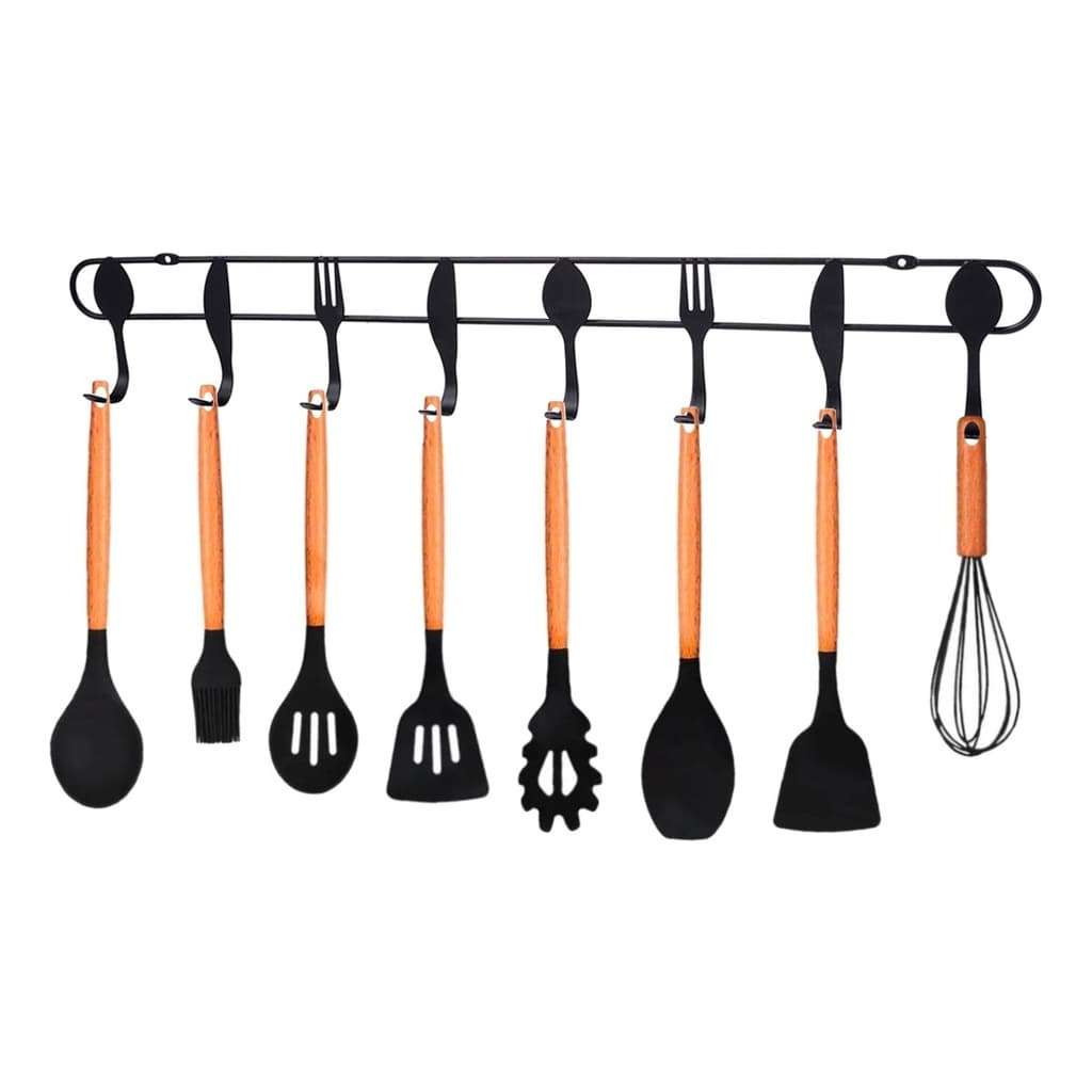 Suporte Porta Talheres 8 Ganchos Organizador De Utensílios Cozinha