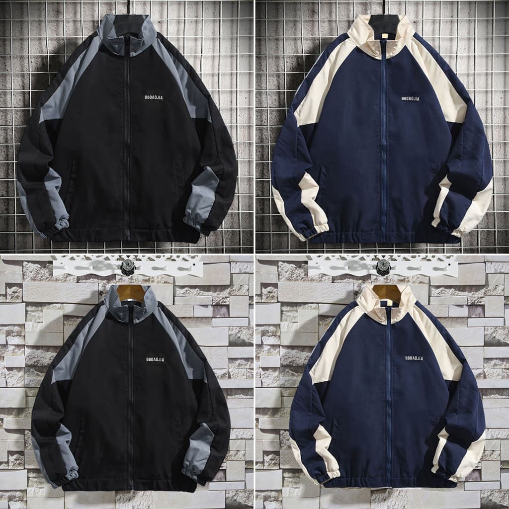 Jaqueta De Inverno Patchwork Cor Manga Longa Lavável À Máquina Com Zíper Sem Desbotamento Mantenha O Fechamento Quente
