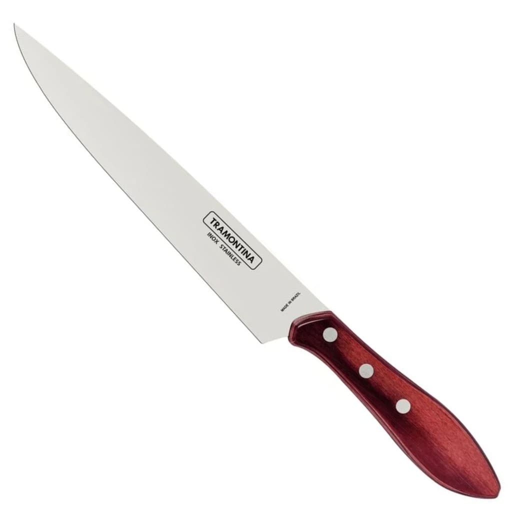 Faca de Carne Tramontina Lâmina Aço Inox Cabo Madeira Tratada Polywood 8"