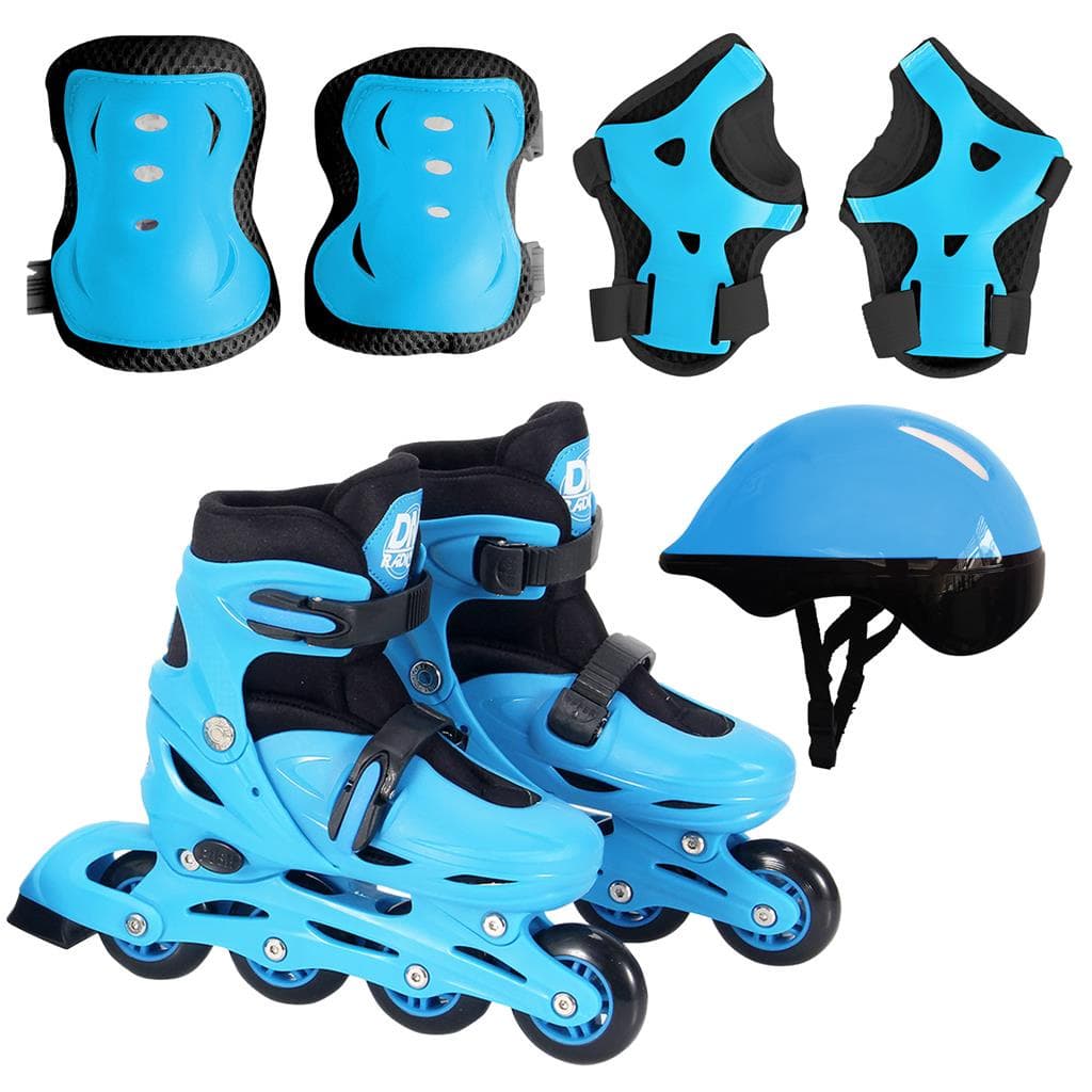 Patins Inline 4 Rodas Masculino Infantil Com Protecao Ajustavel Em 4 Numeros - Dm Toys