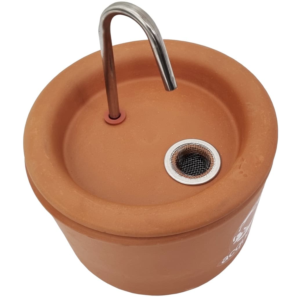 Fonte Bebedouro Cerâmica 2 Litros Cães Gatos Marrom N1 Bivolt Acquapet