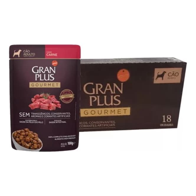 GRAN PLUS SACHE CAES AD CARNE CX18UNID DE 100G
