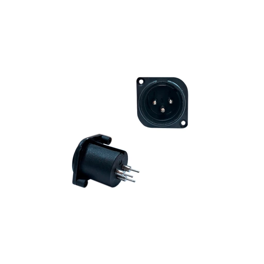 Plug Xlr Macho Painel Terminal Solda Placa 180 Graus Stcom
