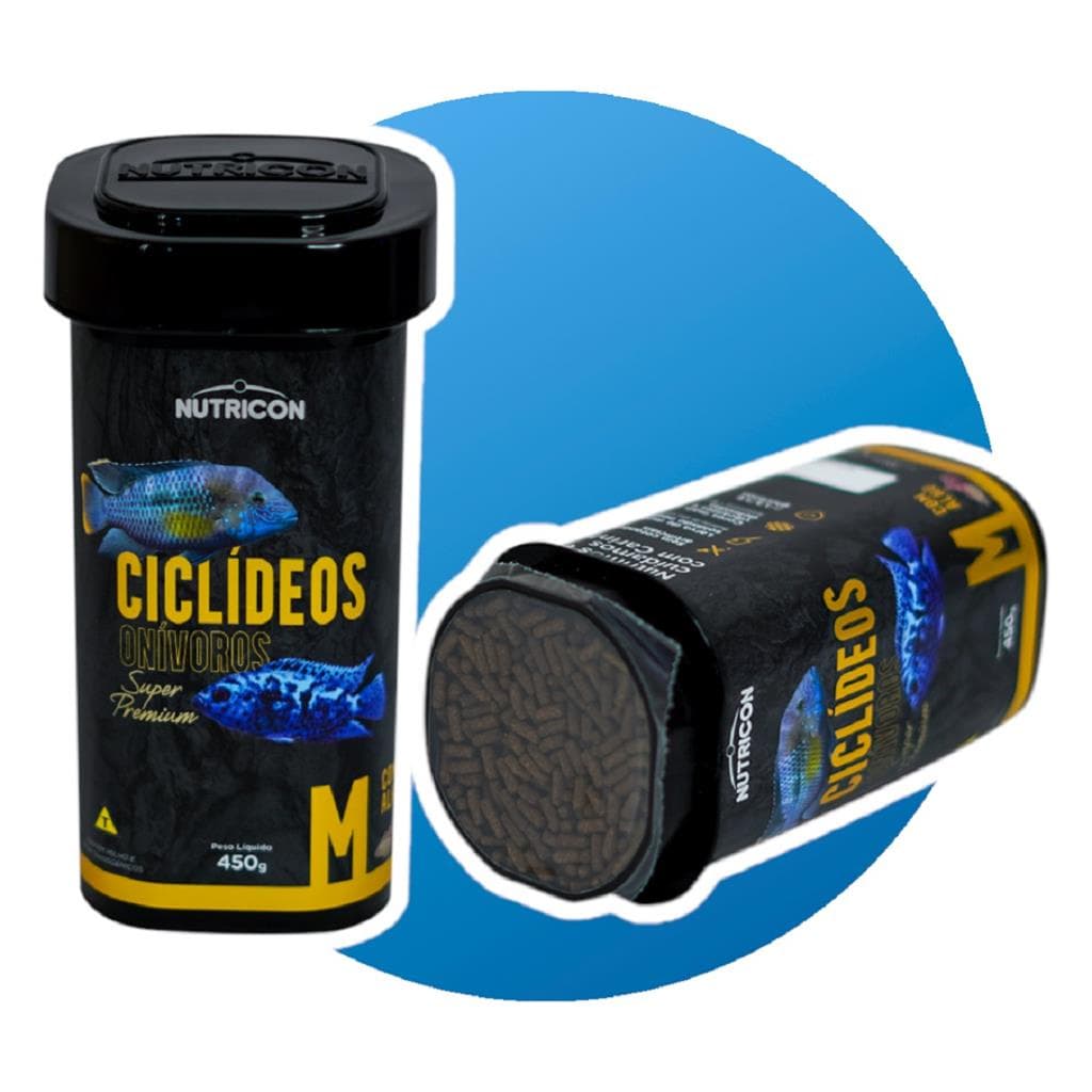 Racao Nutricon Ciclideos Onivoros M 450g com Alho
