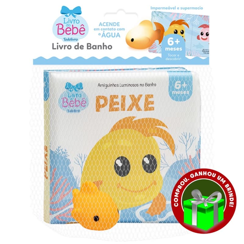 Livro Amiguinhos Luminosos no banho: Peixe Todolivro Crianças Filhos Infantil Desenho História