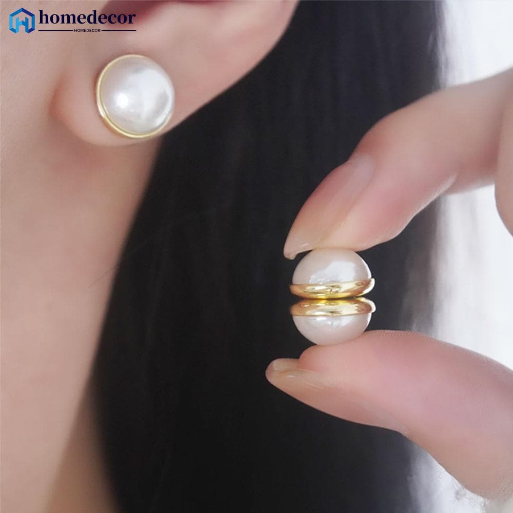 HOMEDECOR 1 Par Magnético Artificial Pérola Clip De Orelha Sem Furo Cavilha De Verão Terapia Magnética Perda De Peso Brincos Femininos P1Q3