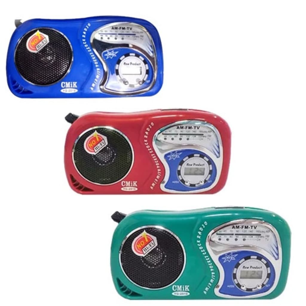 Rádio Relógio De Bolso Mini Portátil A Pilha AM/FM  HMik Yg-2019