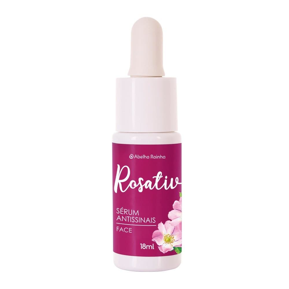Sérum Facial Antissinais com Óleo de Rosa Mosqueta18ml Rosativ Abelha Rainha