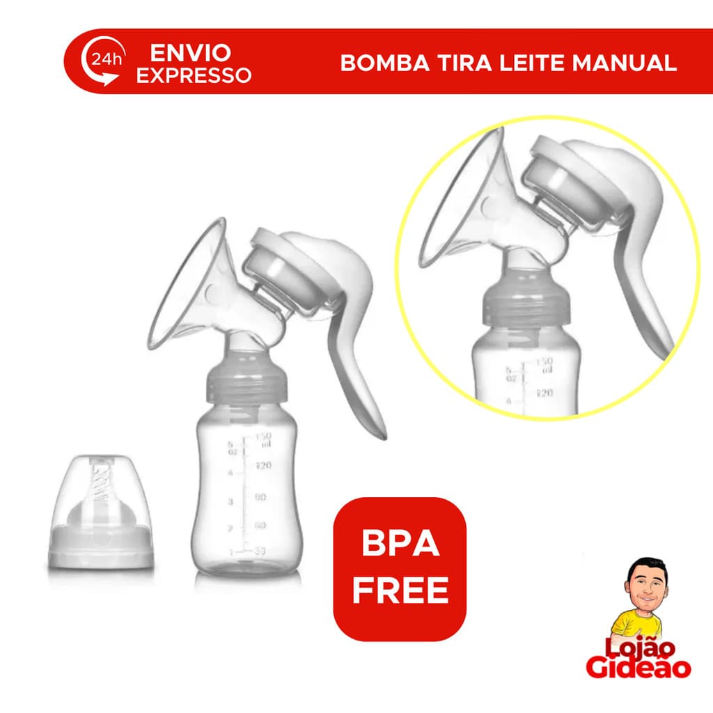 Bomba De Tirar Leite Manual Com Bico De Mamadeira Bombinha Para Leite Materno Confort
