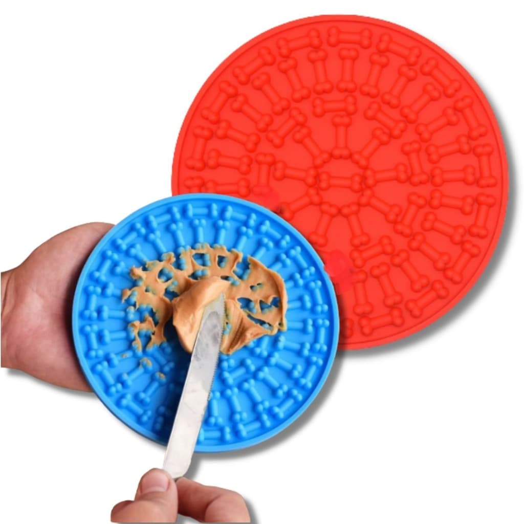 Tapete Comedouro Interativo para Cachorro Pet Brinquedo Anti-Stress para Lamber com Ventosa