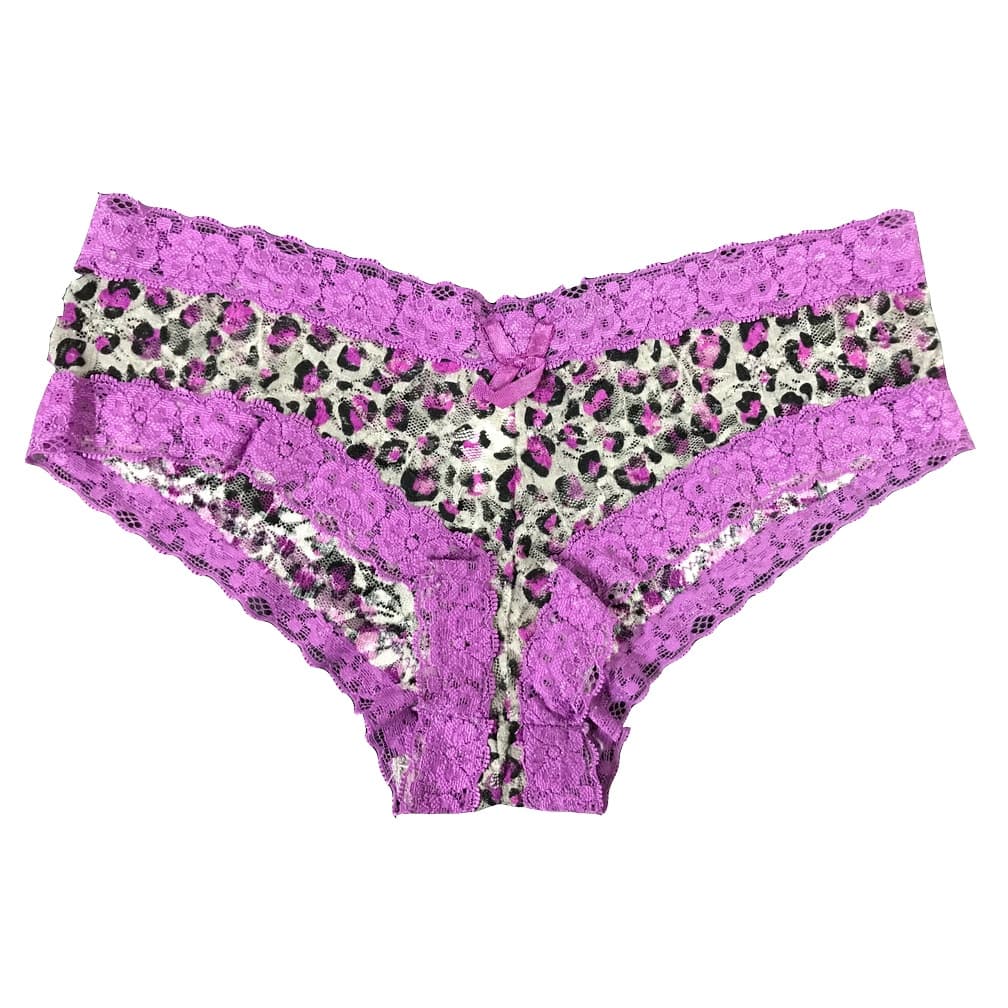 Kit 2 Calcinha Tanga Renda Estampada Onça