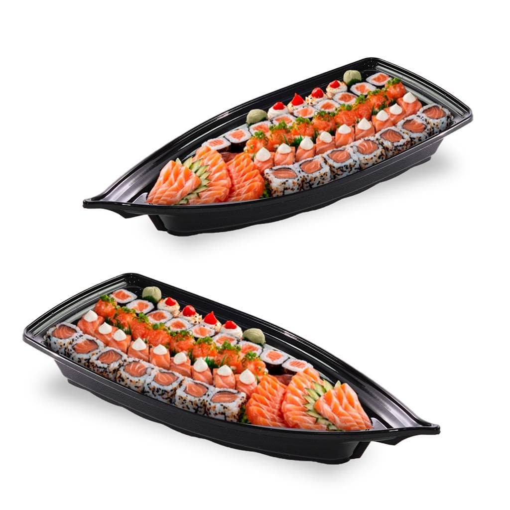 Kit C/2 Barca Barco Acai Sushi Sashimi 42x18x7cm Grande
