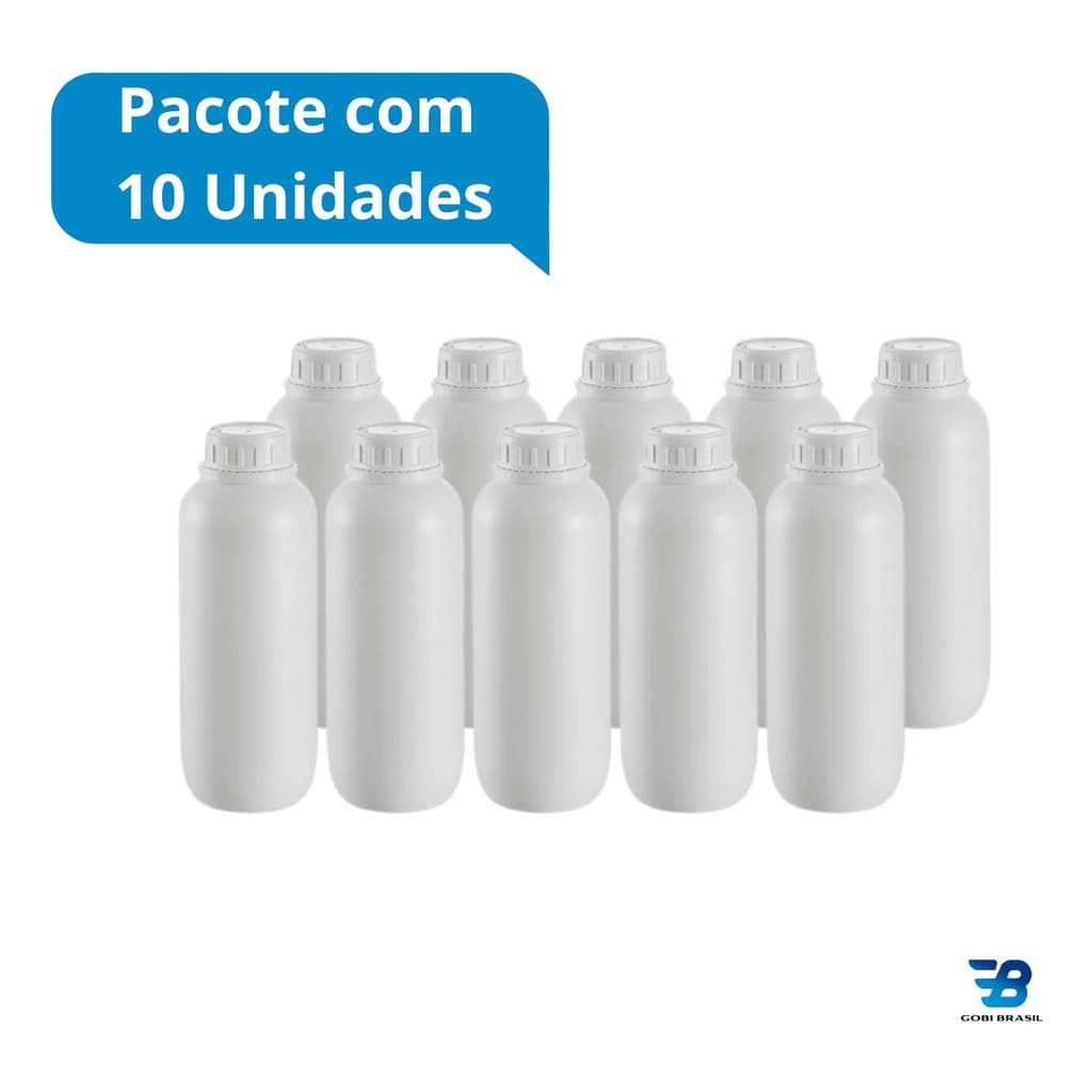 Pacote 10 Un Galao 1 Litro Bombona Boca Larga Agro Embalagem