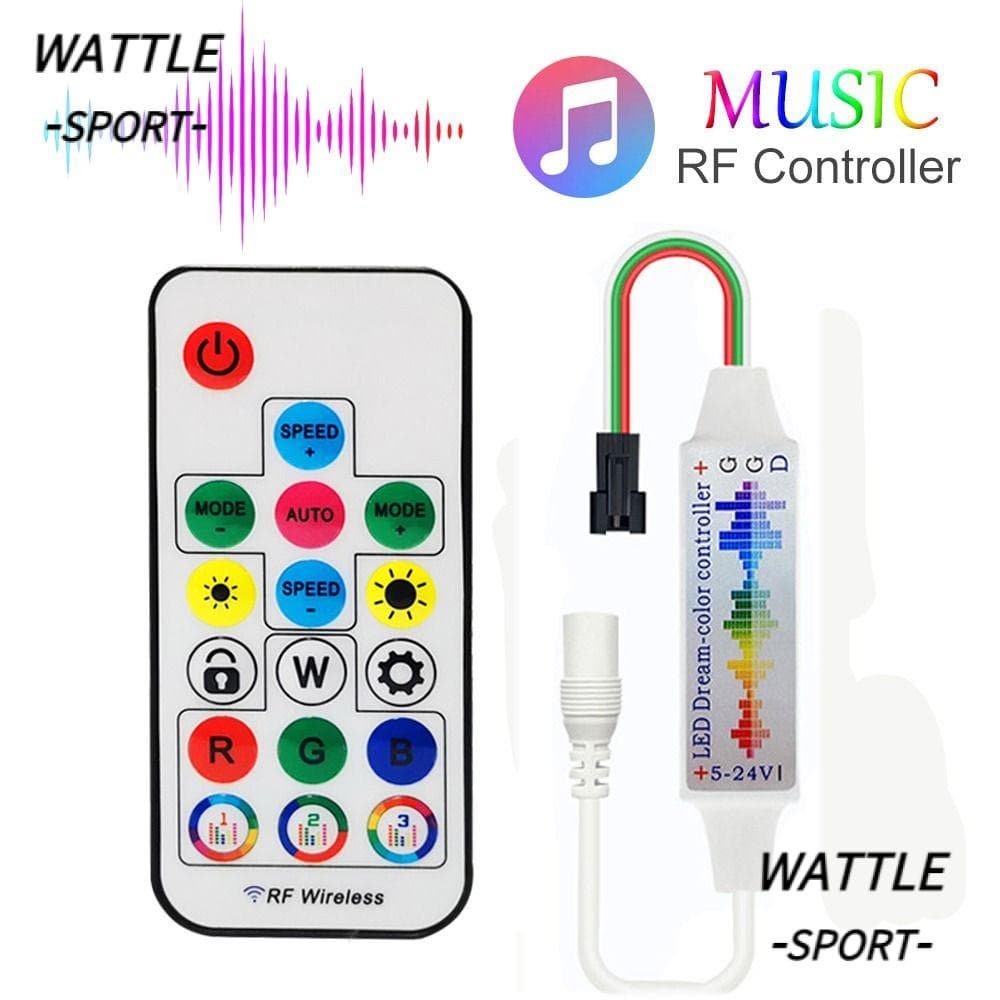 Luz De Tira Led WATTLE , Controlador De Música Endereçável De 17 Teclas , 3 Pinos Para WS2812B WS2811 5050