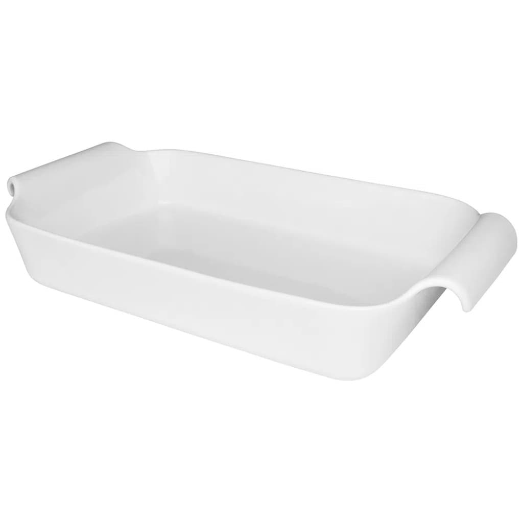 Travessa Fall Refratária Funda 45x24,5x8,5cm 4,4 Litros Retangular Com Alça Porcelana Branca Oxford Assadeira