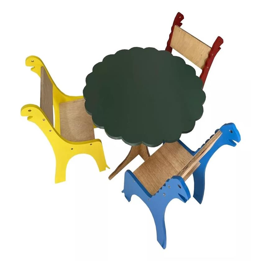 Mesinha Mesa Arvore C/ 3 Cadeiras Infantil  Montess  CM2023