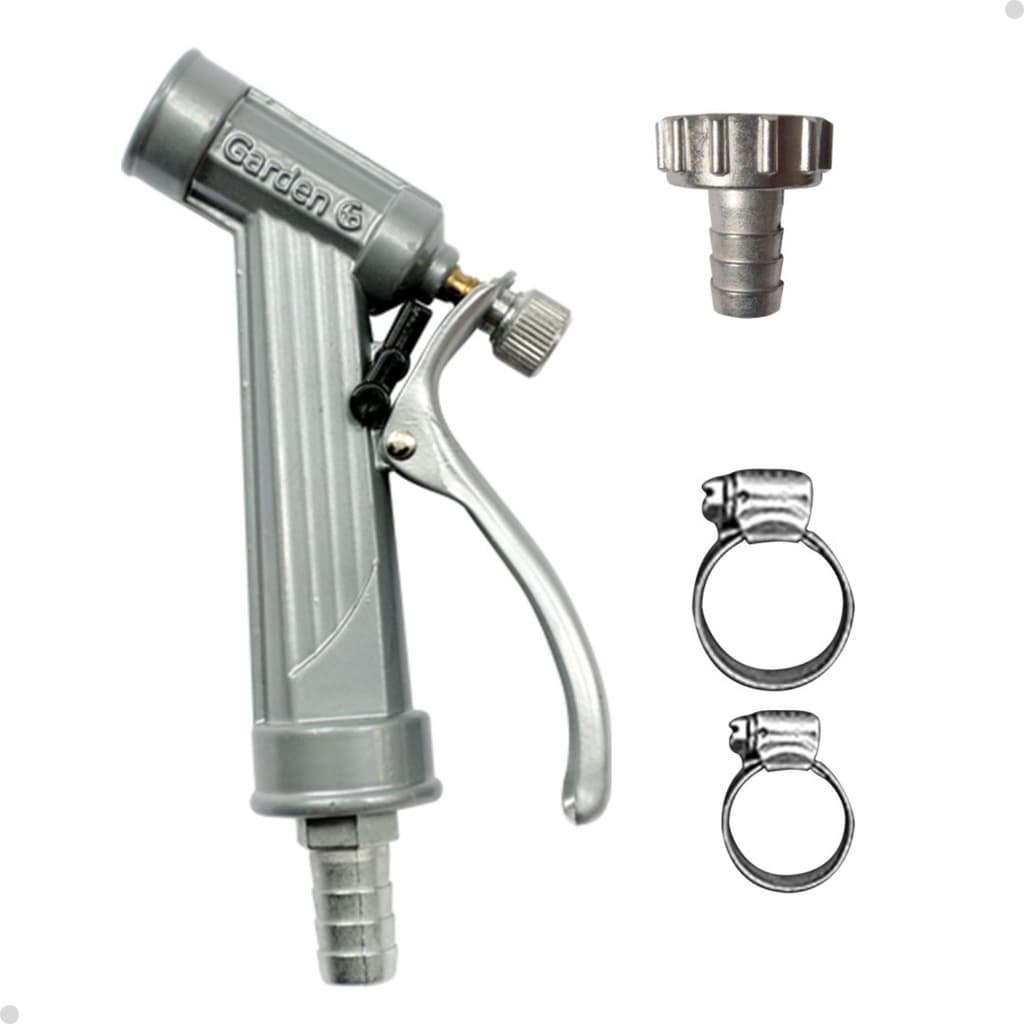 Kit Esguicho Revólver 1/2 Pintado Para Mangueira Com Bico + Abraçadeira Garden