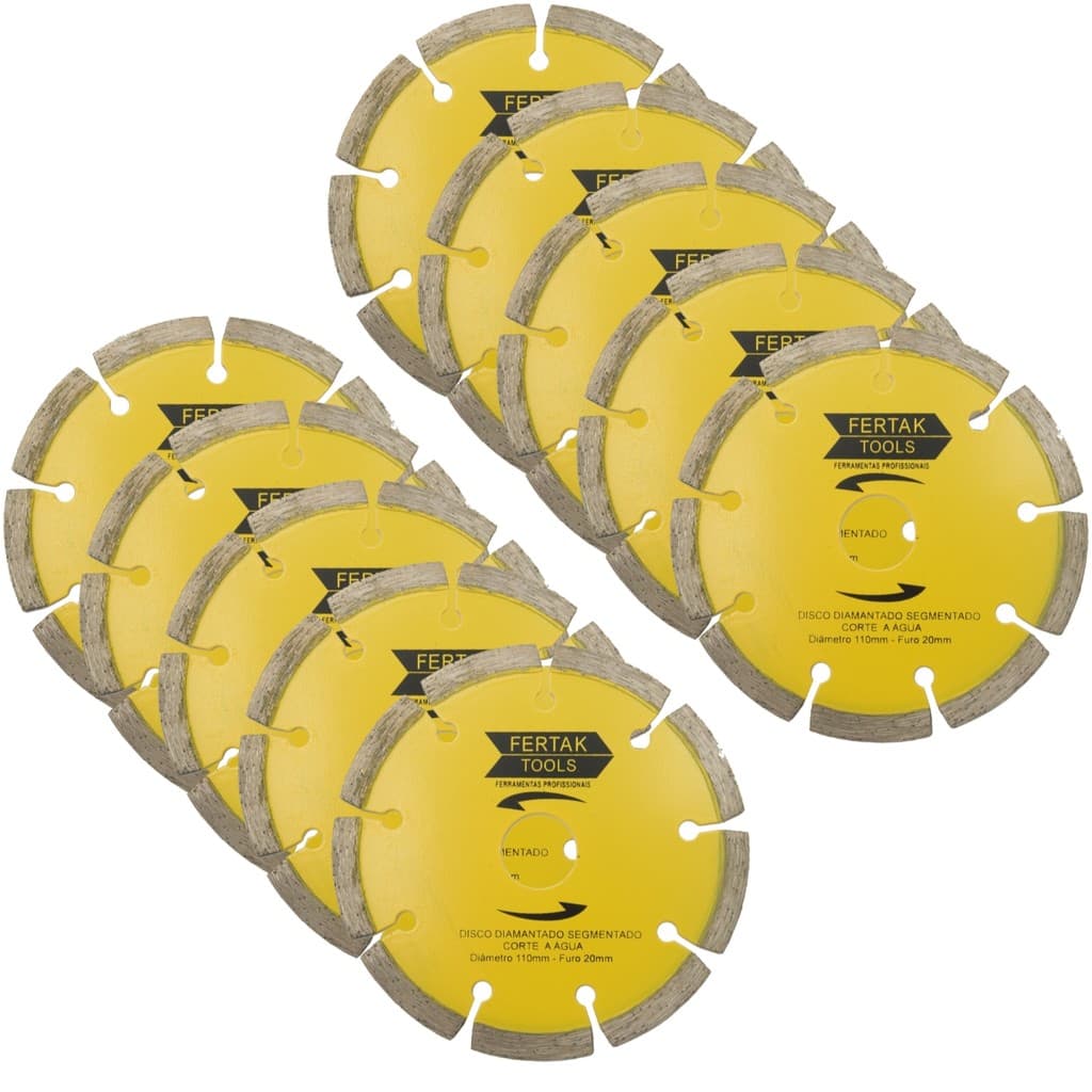 Disco de Corte Para Metal Diamantado Segmentado Corte Preciso 110x20mm | 10 Unidades