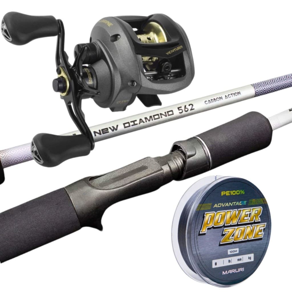 Carretilha Vt10 Marine Sports Vara Carbono 12lbs Linha