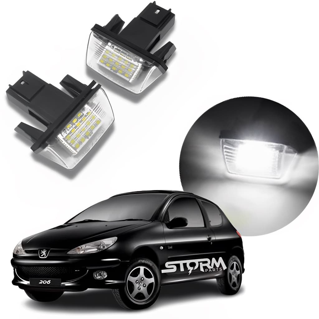 Par luz placa led lanterna para Peugeot 206 ano 2001 a 2011 lâmpada porta malas completa