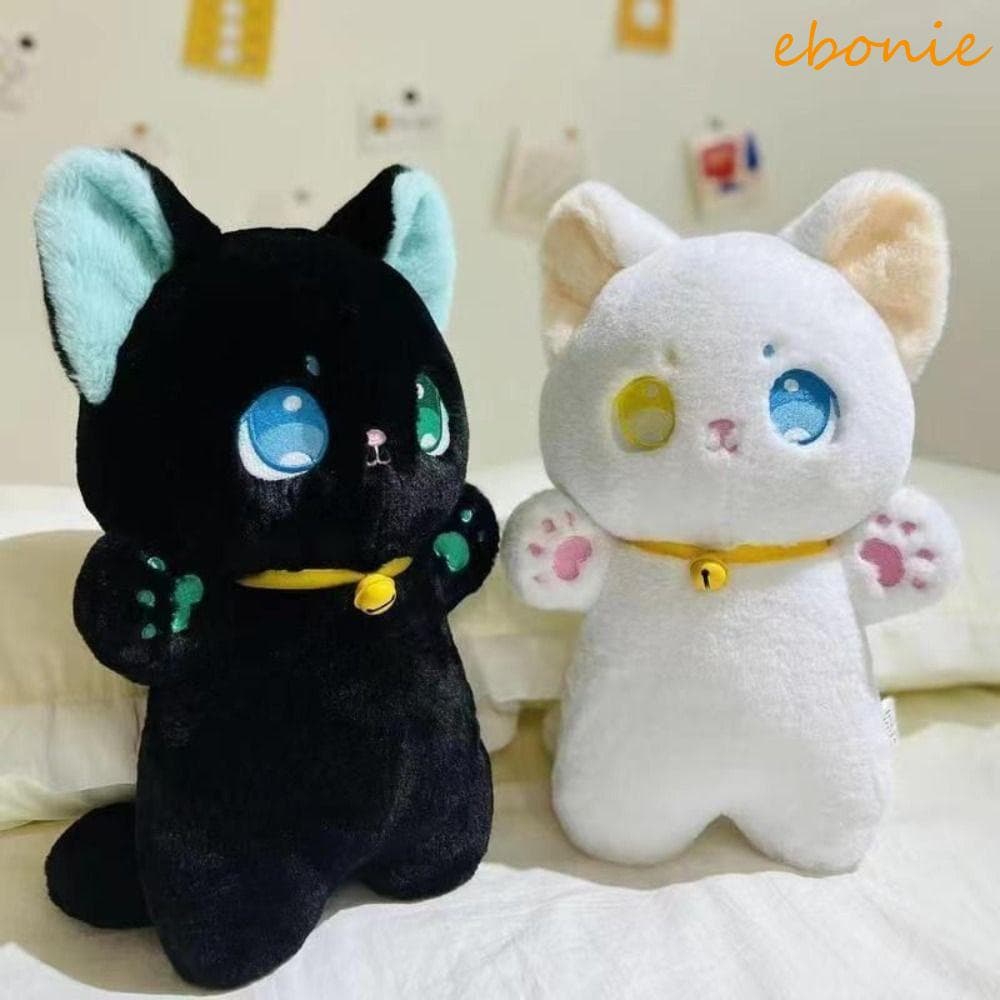 EBONIE Brinquedo De Pelúcia De Gato Preto E Branco , Fada Olhos Diferentes Divertido 25cm Amigos Aniversário