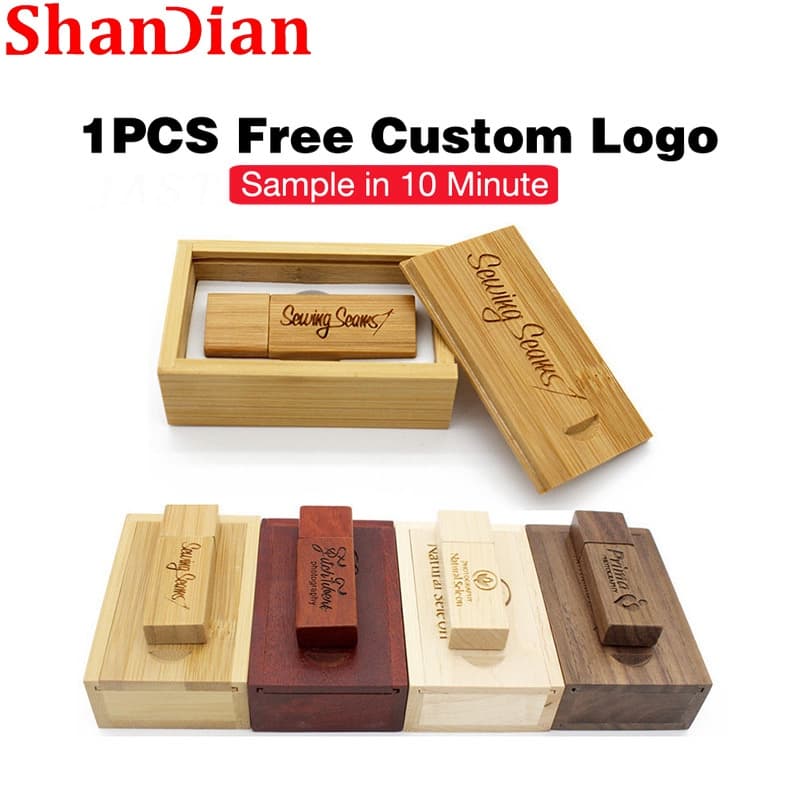 Shandan 1 Pcs Logotipo Gratuito Do Cliente USB 2.0 Flash Drives 128 Gb Presente Criativo Memory Stick 64 Pendrive De Mad