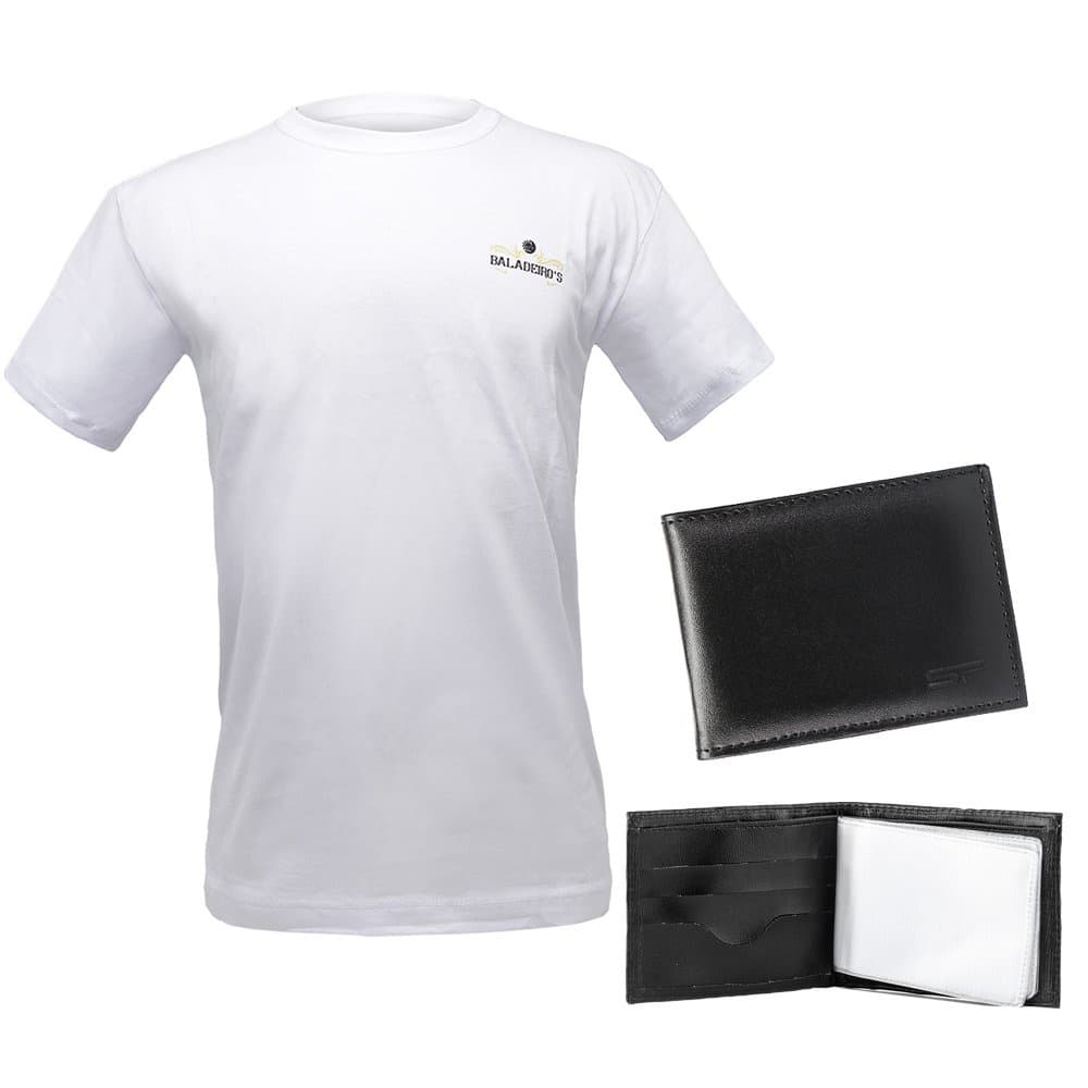 Camiseta Branca Baladeiros + Carteira