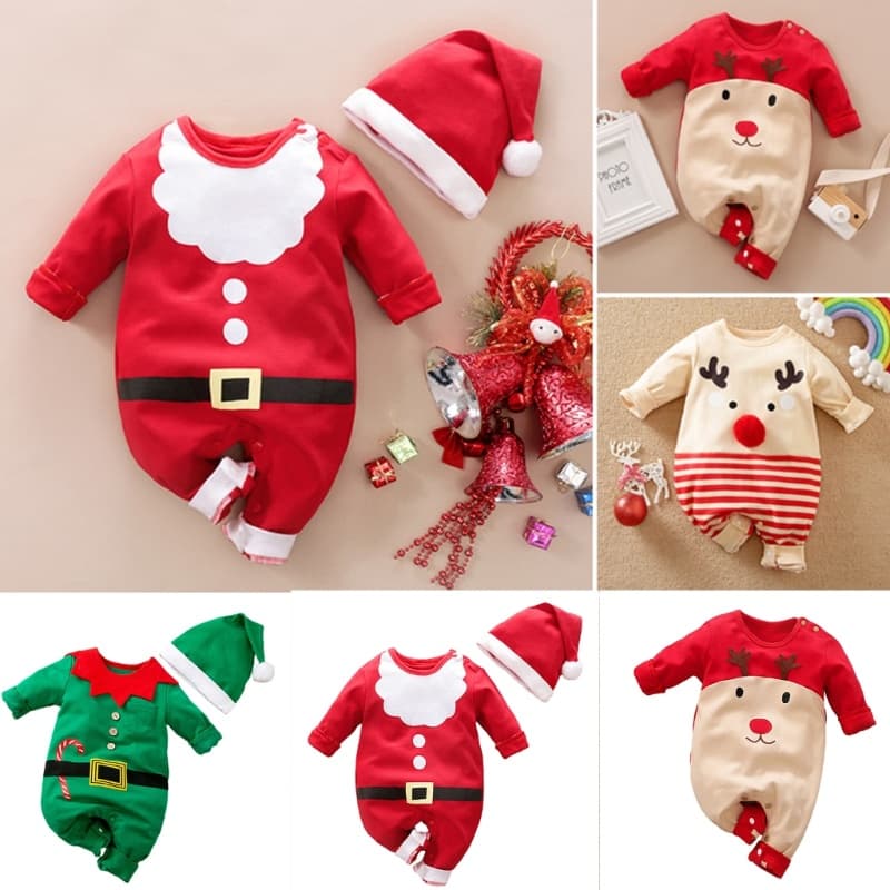 Kellnny Manga Longa Festival Bebê Onepieces Inverno Outono Macacão De Roupas De Ano Novo