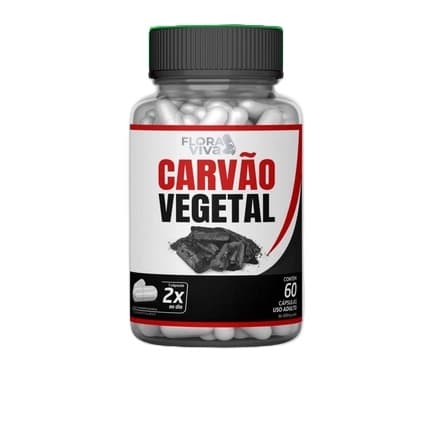 Carvão Vegetal Ativado 500mg 60 Cápsulas – Detox, Digestão e Purificação | Flora Viva