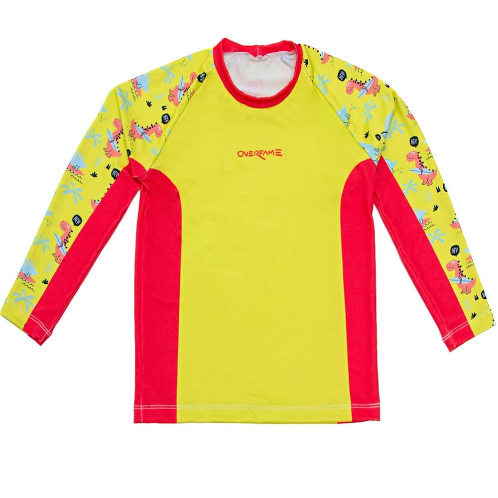 Camiseta Protecao UV 50 Infantil Praia Neon Dino