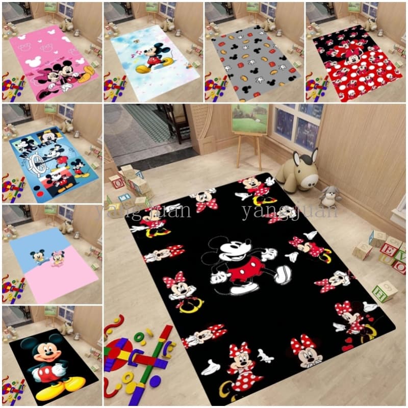 Personagens Da Disney Mickey Mouse Minnie Tapete Quarto Cabeceira Sofá De Porta Do Banheiro Absorvente E Antiderrapante