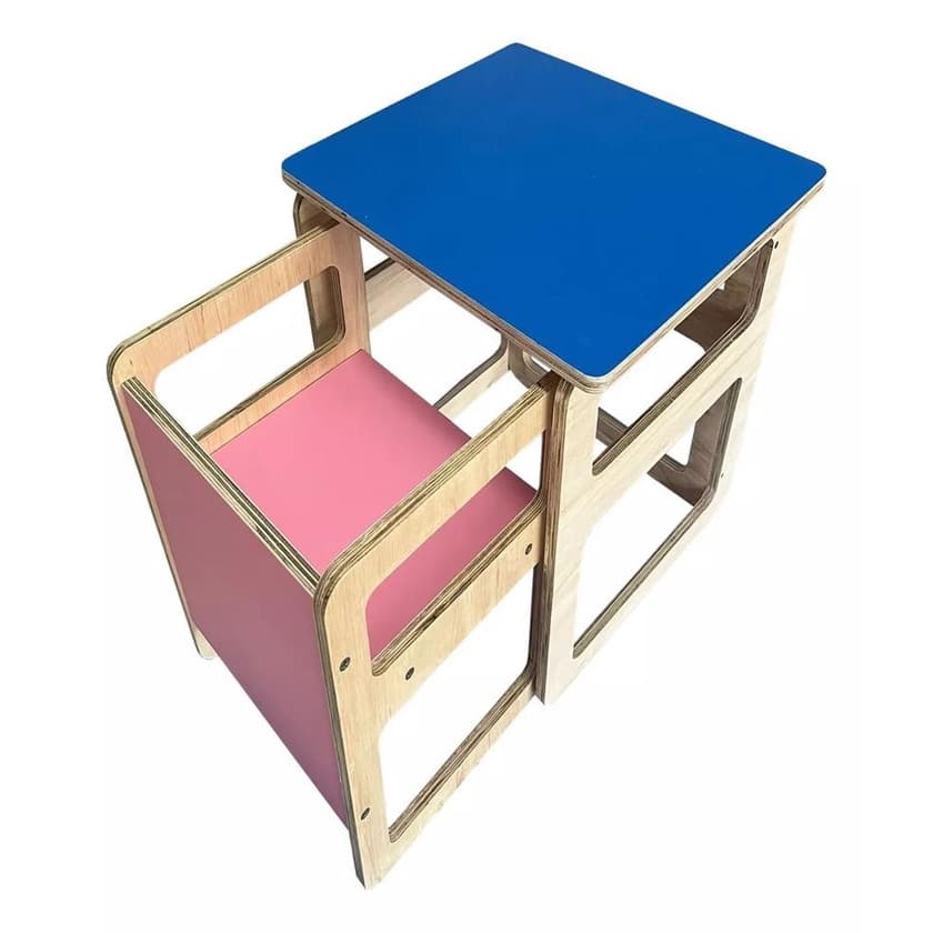 Kit Mesa E Cadeira Montessoriano Infantil Cubo CM2020