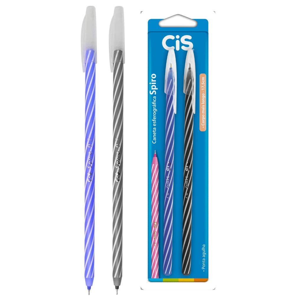 Caneta Esferofrafica Cis Spiro Com 2 Unidades 0.7mm