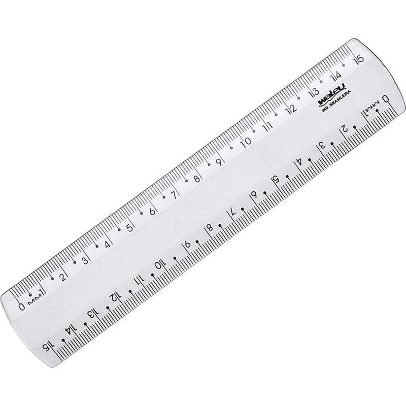 Régua De Plástico Transparente 15cm New Line Cristal Waleu