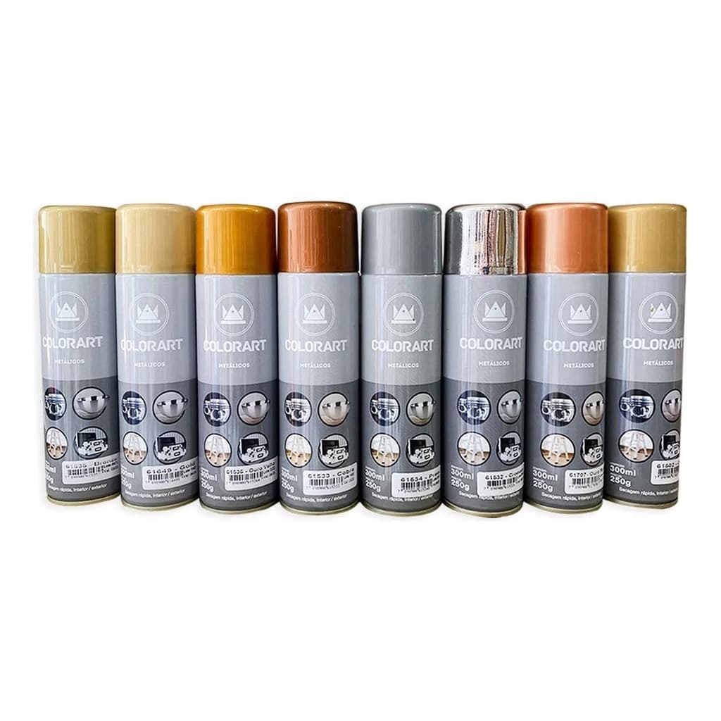 Tinta Spray Metálicos Colorart 300ml Artesanato Várias Cores
