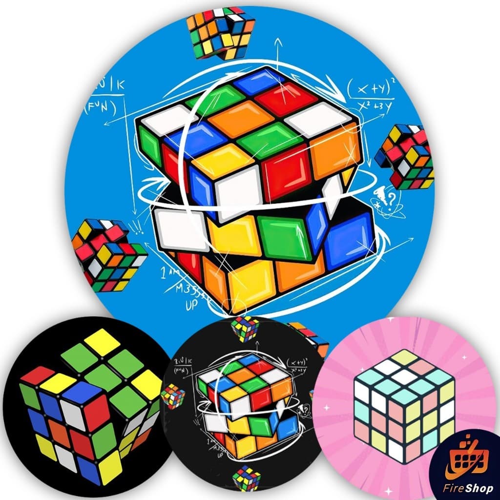 Painel Festa 50x50 Cm Tema Cubo Magico Magic cube - Tecido Sublimado C/ Elástico - ESCOLHA O MODELO