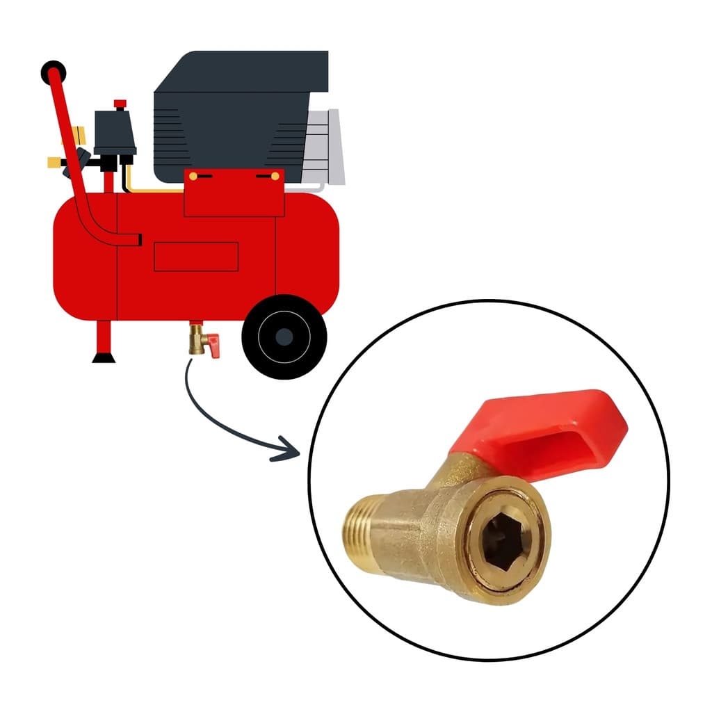 Válvula Purgadora 1/4 NPT Para Compressor De Ar ( Dreno Purgador )