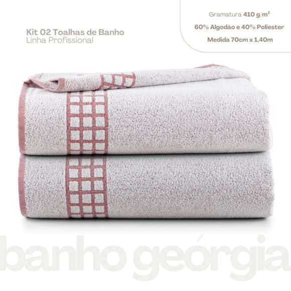 Kit 2 Pçs Toalha de Banho Georgia