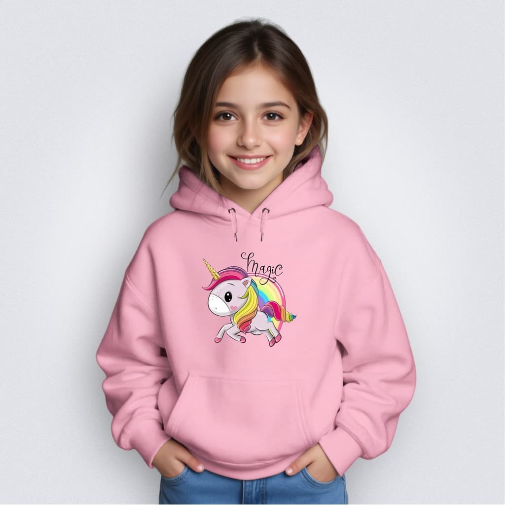 Blusa Moletom Infantil Bolso Canguru Gola Careca Unicórnio Magic Menino Menina Lançamento