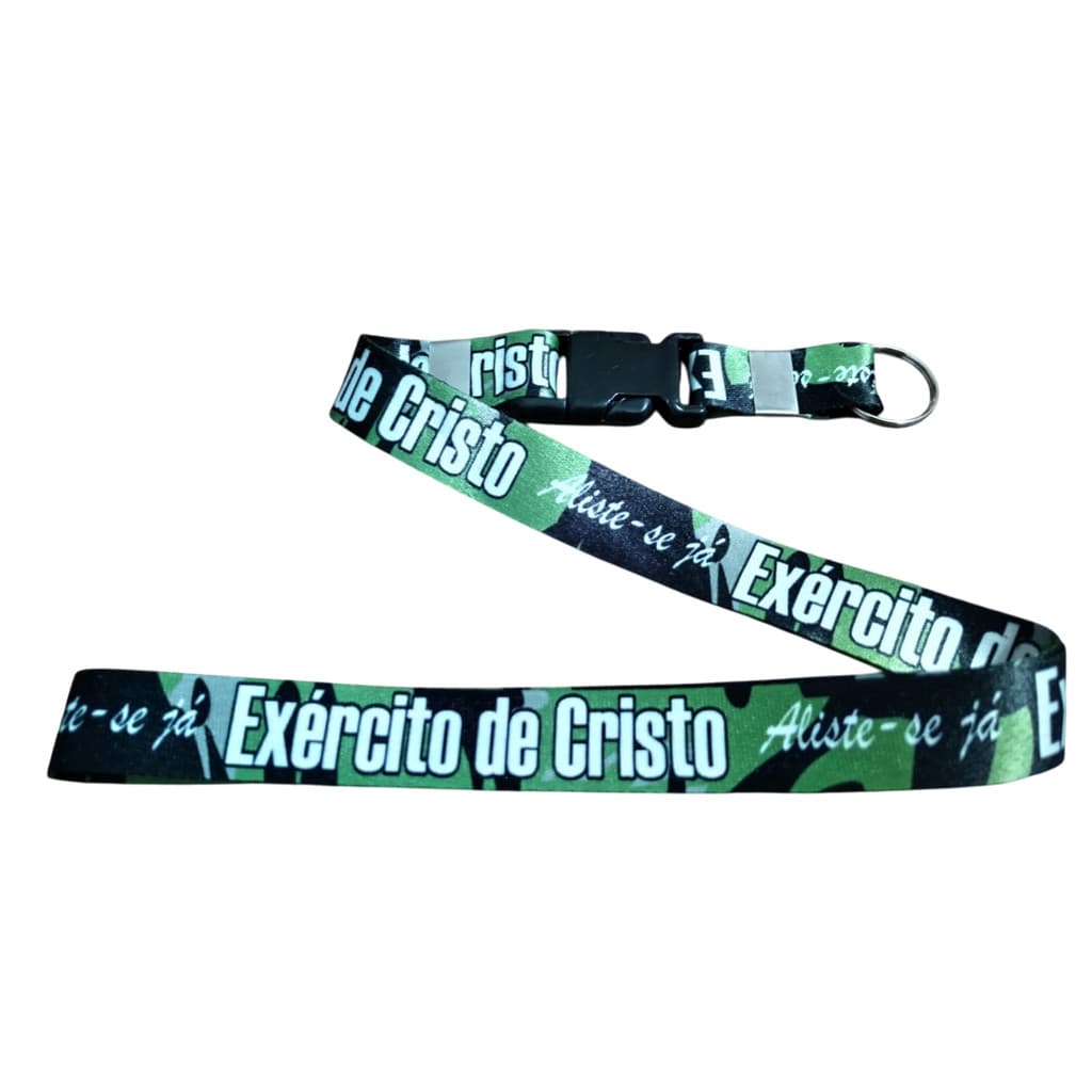 Kit 2 Cordão de Pescoço Evangélico Camuflado EXÉRCITO de CRISTO para Crachá Eventos e Chave de Moto