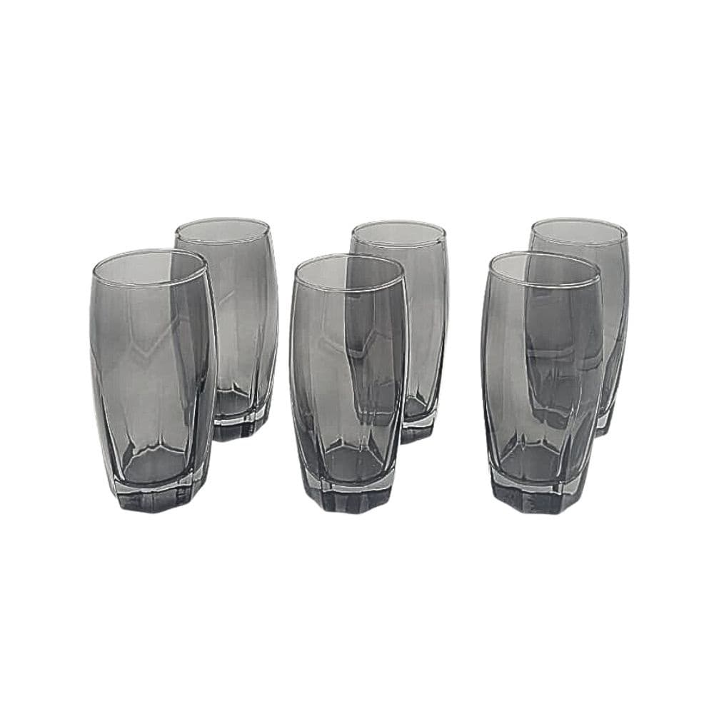 Conjunto de 6 Copos de Vidro Flórida Cinza