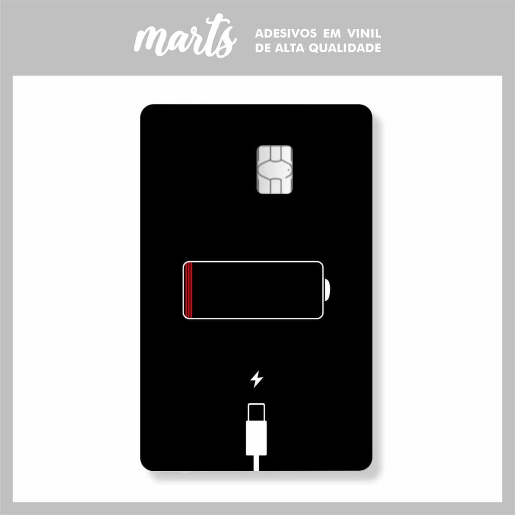 Adesivo Película Low Battery Bateria Baixa Cartão de Crédito