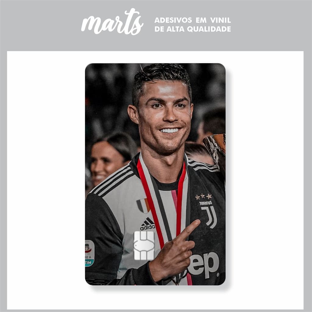 Adesivo Película Cristiano Ronaldo Jogador Futebol Cartão de Crédito