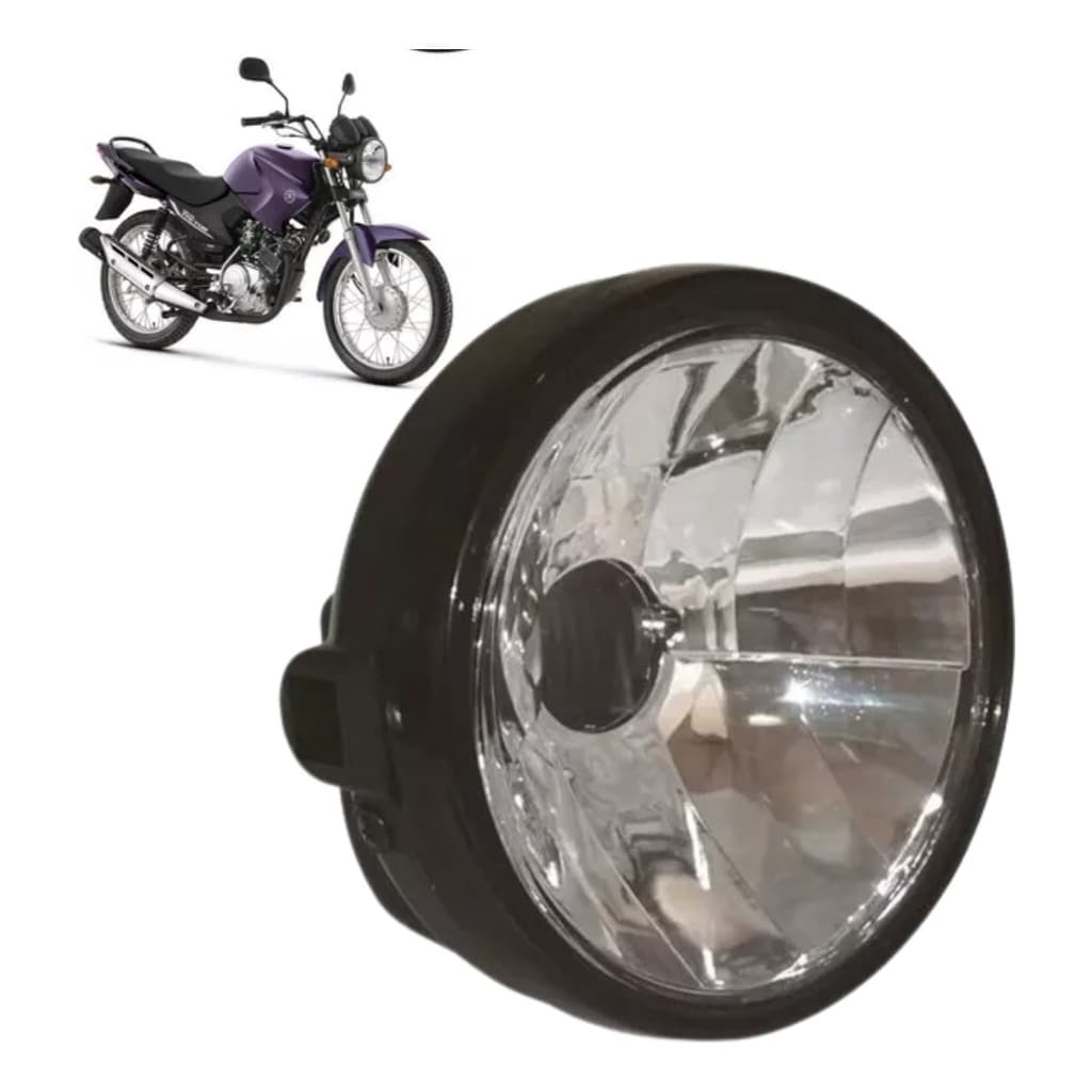 Farol Completo Yamaha Ybr Motoboy 125 Factor 2009 A 2023 Aro Preto