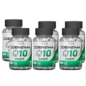 Kit 06 Coenzima Q10 180mg com Vitamina E 60 Cápsulas – Energia Celular e Antioxidante | Flora Viva