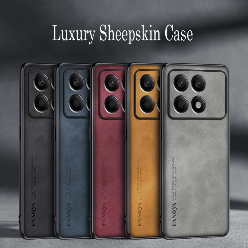 Luxo Pele De Carneiro Capa De Silicone À Prova De Choque Para Telefone Coque Xiaomi POCO F6 X6 M6 Pro NEO C65 C61