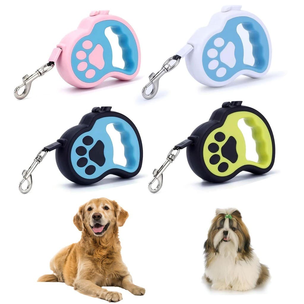 Guia Retrátil 5 Metros Com Botão De Controle Para Regulagem Pet Cachorro Passeio Linha Premium