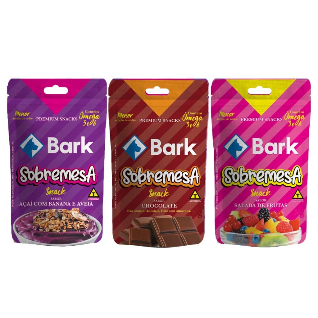 Bark Sobremesa Petisco Bifinho Para Cão MIX 60g KITX3