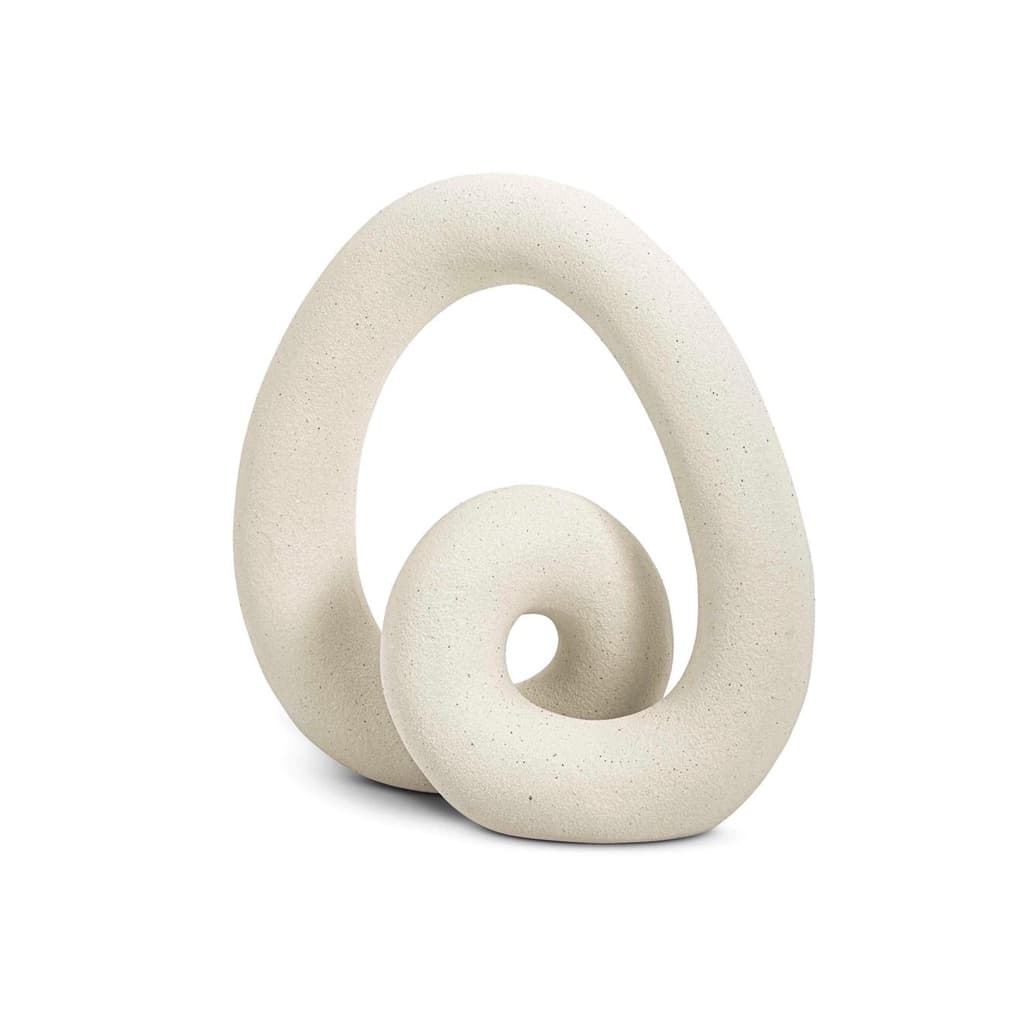 Escultura Decorativa Off-White Abstrata em Cerâmica